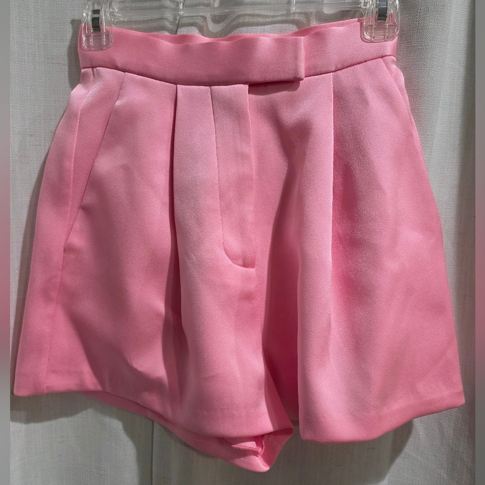 Alex Perry High‎ Waist Pleated Pink Shorts 4 - Picture 4 of 8